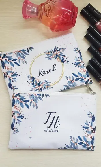 Necessaire Personalizada Folhagem Azul