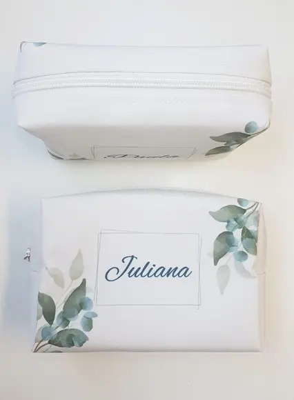 Necessaire Personalizada Folhagem Casamento