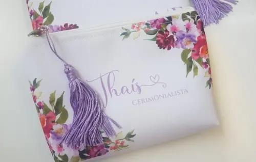 Necessaire Personalizada Lavanda com Pingente