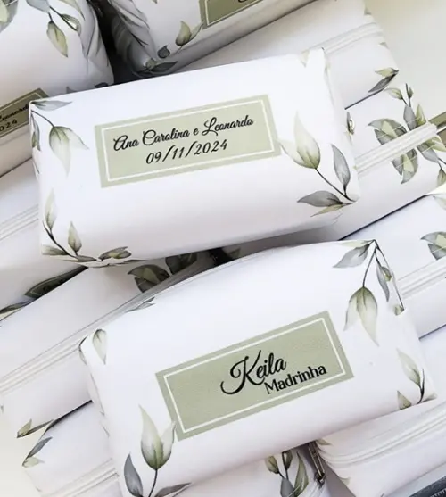 Necessaire Personalizada Madrinhas Folhagem