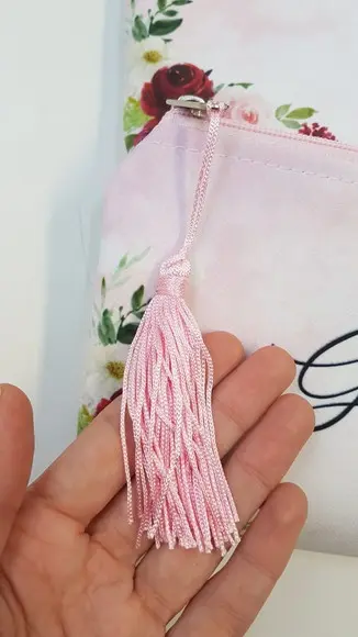 Necessaire Personalizada Rose e Marsala com Pingente