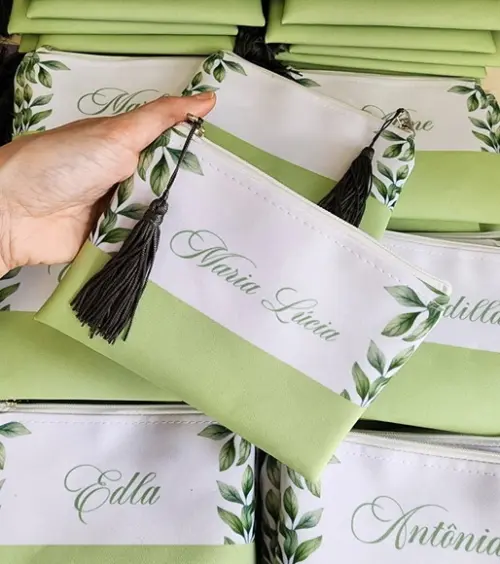 Necessaire Personalizada Verde com Pingente