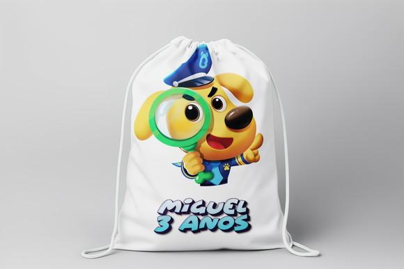 Mochilinha Detetive Labrador Personalizada