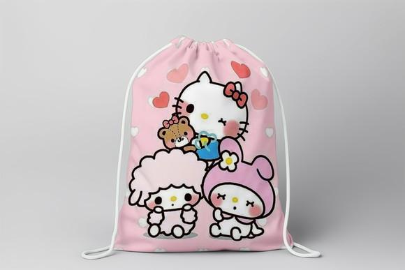 Mochilinha Hello Kitty e Seus Amigos sem Personalização