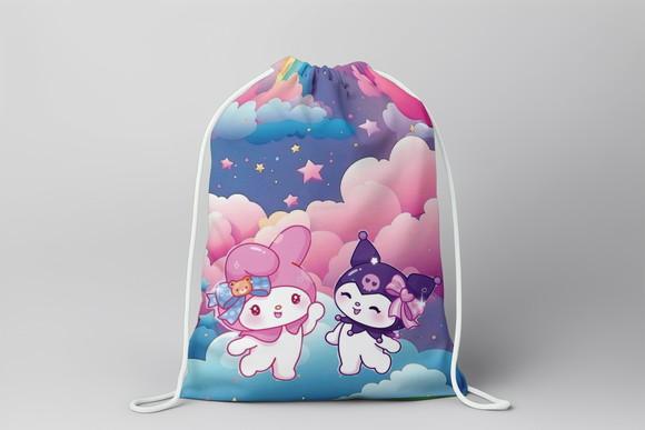 Mochilinha Hello Kitty Kuromi e Melody