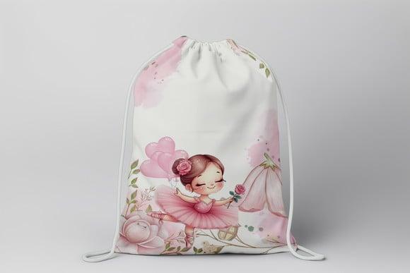 Mochilinha Personalizada Bailarina no Jardim