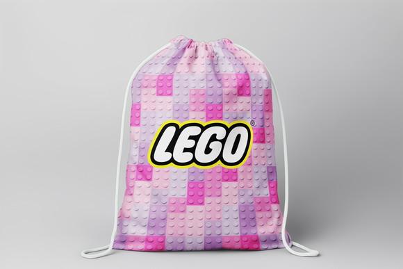 Mochilinha Personalizada Lego Rosa