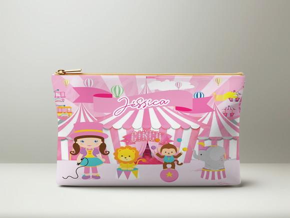 Necessaire Personalizada Circo Rosa Slim