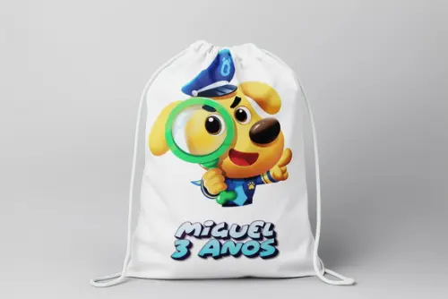 Mochilinha Detetive Labrador Personalizada