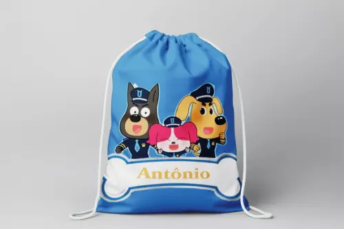 Mochilinha Detetive Labrador Personalizada