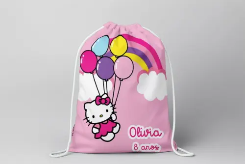 Mochilinha Personalizada Hello Kitty
