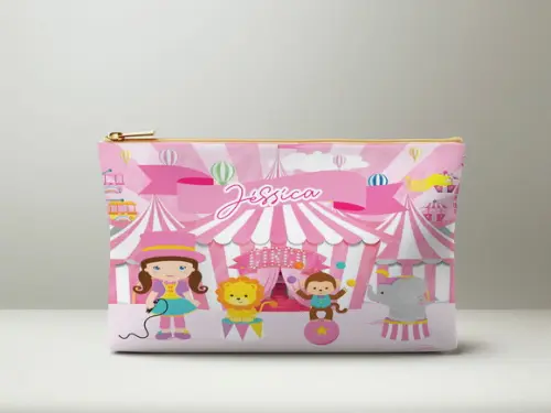 Necessaire Personalizada Circo Rosa Slim