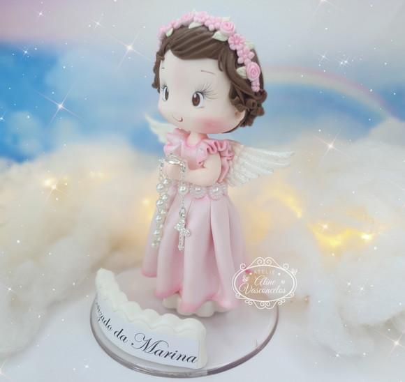 Anjinha Personalizada para Batizado em Biscuit