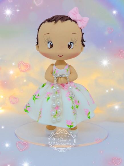 Bonequinha Personalizada para Batizado em Biscuit