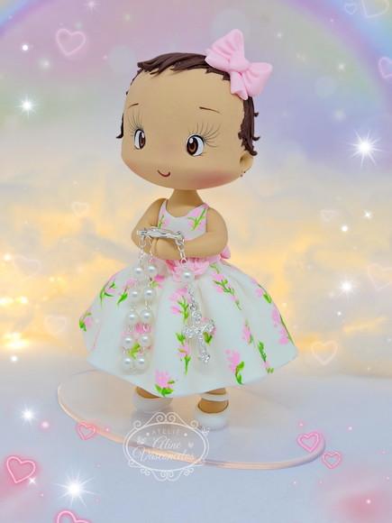 Bonequinha Personalizada para Batizado em Biscuit