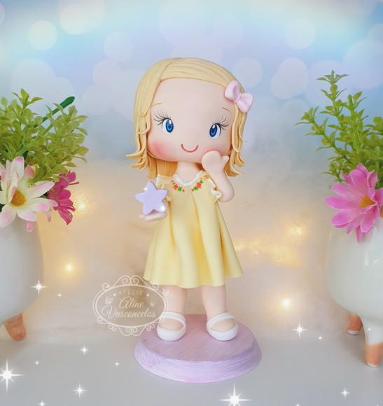 Menina Personalizada Brilha Brilha Estrelinha em Biscuit