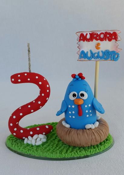 Mini Topo Galinha Pintadinha em Biscuit