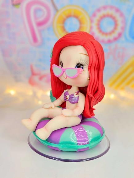 Peça Decorativa Ariel(pequena Sereia) Pool Party Biscuit