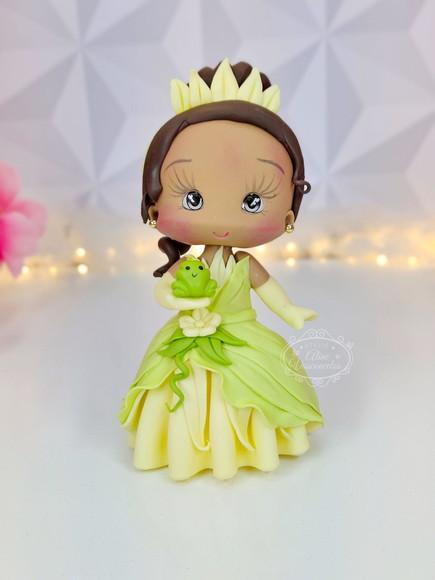 Princesa Tiana (a Princesa e o Sapo) Estilo Cute em Biscuit