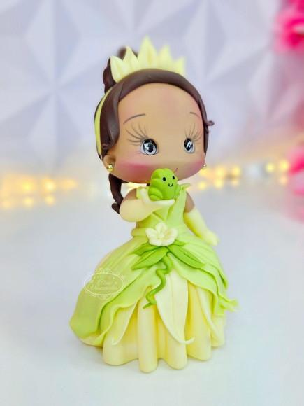 Princesa Tiana (a Princesa e o Sapo) Estilo Cute em Biscuit