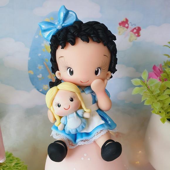 Topo de Bolo Alice País das Maravilhas(personalizada)biscuit