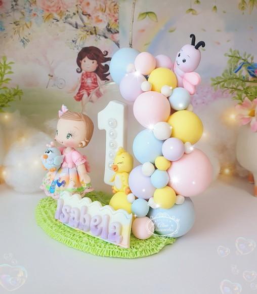 Topo de Bolo Arco Desconstruído Galinha Pintadinha Candy Bis