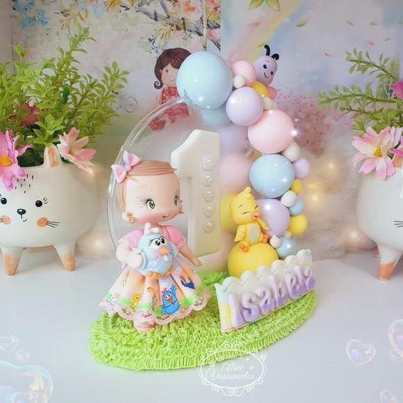 Topo de Bolo Arco Desconstruído Galinha Pintadinha Candy Bis
