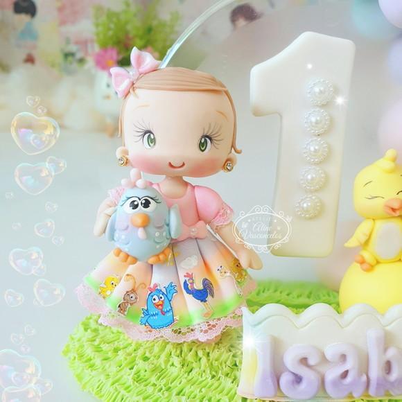 Topo de Bolo Arco Desconstruído Galinha Pintadinha Candy Bis