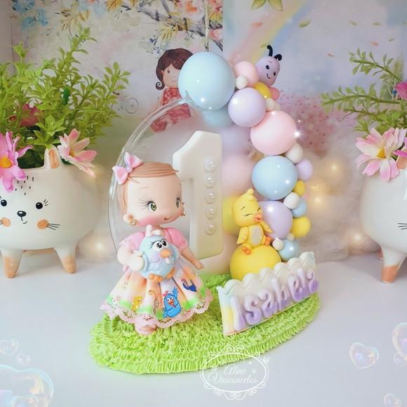 Topo de Bolo Arco Desconstruído Galinha Pintadinha Candy Bis