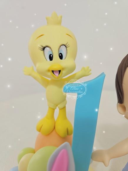 Topo de Bolo Baby Looney Tunes em Biscuit