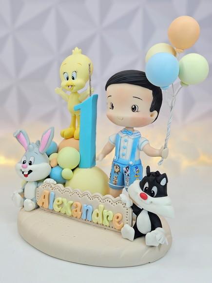 Topo de Bolo Baby Looney Tunes em Biscuit