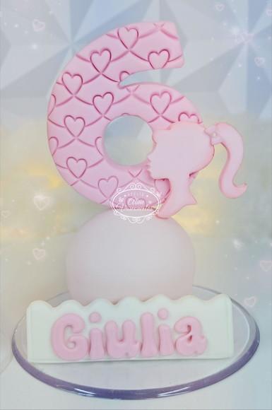 Topo de Bolo Barbie Personalizada em Biscuit