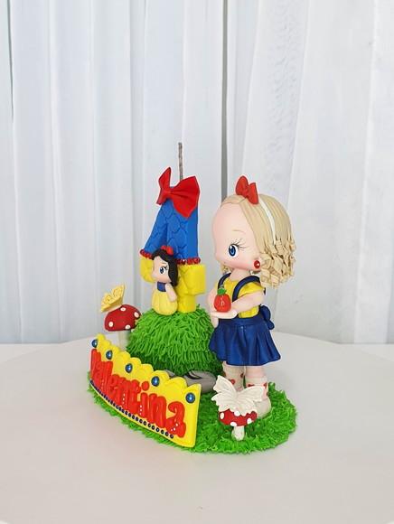 Topo de Bolo Branca de Neve Personalizada em Biscuit