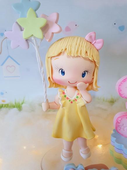 Topo de Bolo Brilha Brilha Estrelinha em Biscuit