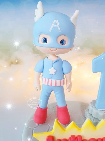 Topo de Bolo Capitão América (vingadores) em Biscuit
