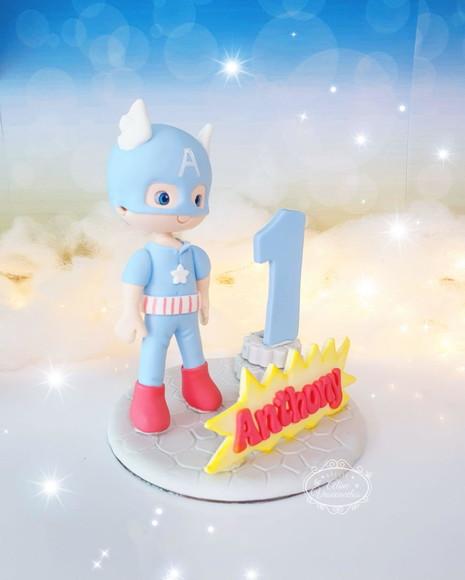 Topo de Bolo Capitão América (vingadores) em Biscuit