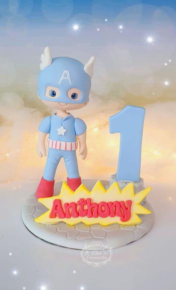 Topo de Bolo Capitão América (vingadores) em Biscuit