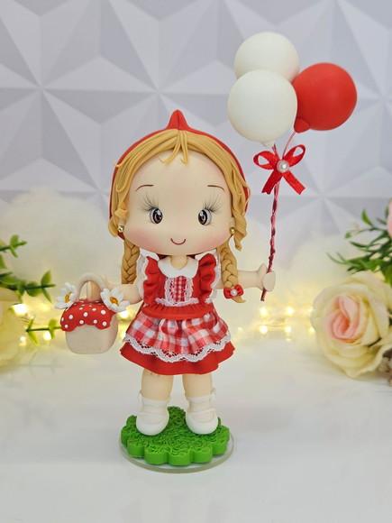 Topo de Bolo Chapeuzinho Vermelho Personalizada em Biscuit