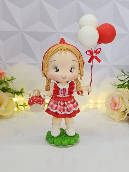 Topo de Bolo Chapeuzinho Vermelho Personalizada em Biscuit
