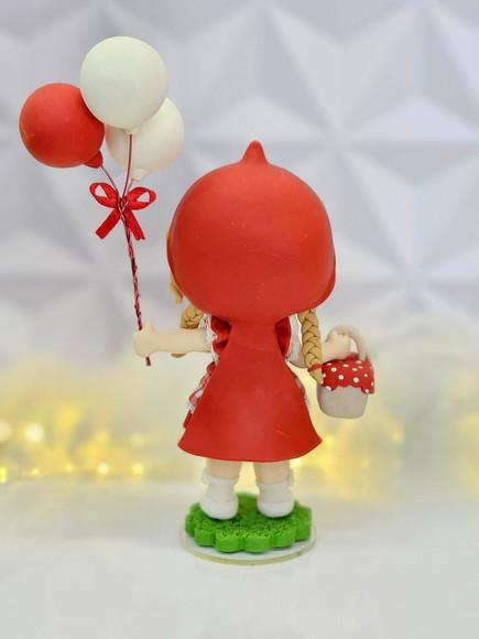 Topo de Bolo Chapeuzinho Vermelho Personalizada em Biscuit