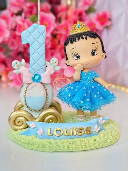 Topo de Bolo Cinderela Personalizada Como Aniversariante
