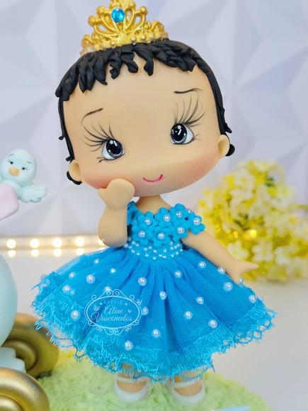 Topo de Bolo Cinderela Personalizada Como Aniversariante