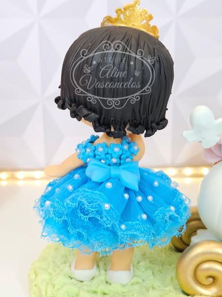 Topo de Bolo Cinderela Personalizada Como Aniversariante