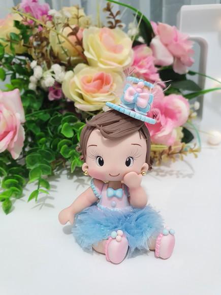 Topo de Bolo Circo Rosa Personalizado em Biscuit