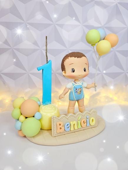 Topo de Bolo com Vela Baby Looney Tunes Personalizado em Bis