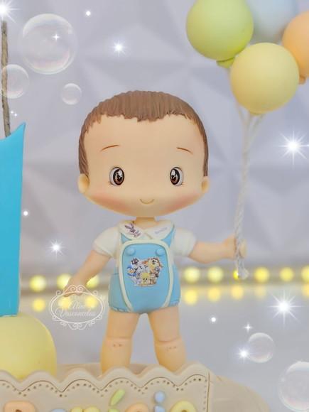 Topo de Bolo com Vela Baby Looney Tunes Personalizado em Bis