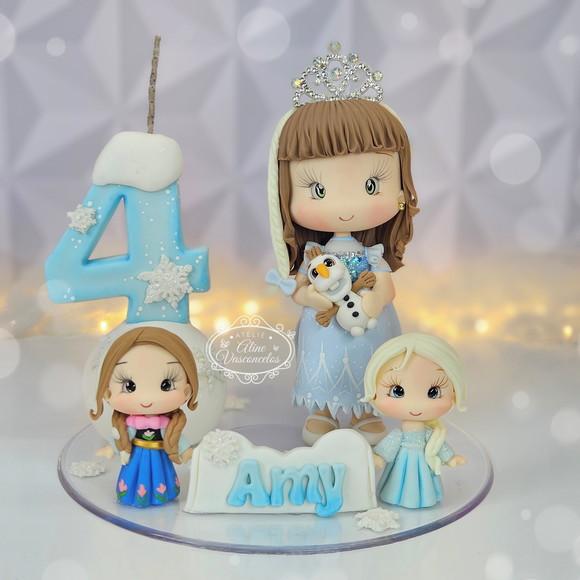 Topo de Bolo Frozen Personalizada em Biscuit
