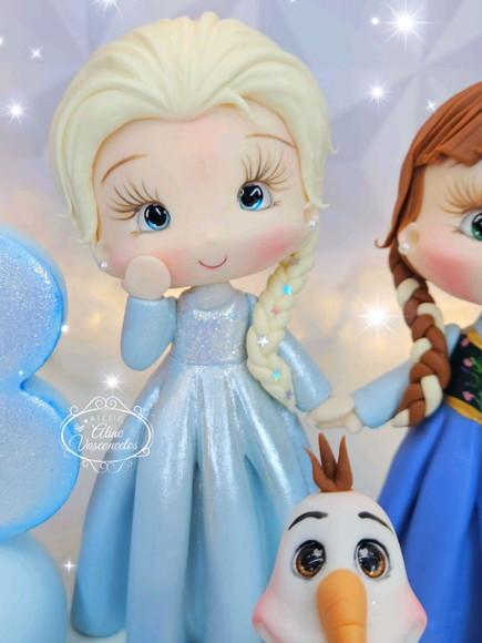 Topo de Bolo Frozen Personalizado em Biscuit