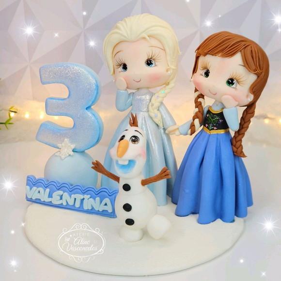 Topo de Bolo Frozen Personalizado em Biscuit