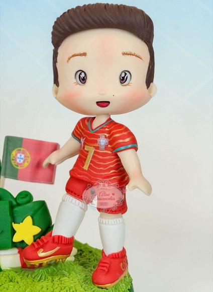 Topo de Bolo Futebol Copa do Mundo Personalizado em Biscuit
